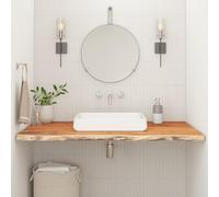 Mandloder Plateau de lavabo rectangulaire 100 x 60 x 2,5 cm, en bois d'acacia massif, bord naturel, durable, utilisation polyvalente, nettoyage facile