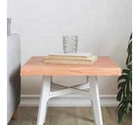 Mandloder Plateau de table 40 x 40 cm en chêne massif laqué, bord d'arbre, marron clair, meuble de bricolage, restaurant, plateau de bureau, épaisseur 2-4 cm