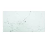 Mandloder Plateau de table blanc 100 x 50 cm 6 mm en verre trempé aspect marbre, rectangulaire, facile d'entretien pour table à manger, table basse, table d'appoint