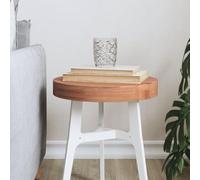 Mandloder Plateau de table rond en bois de hêtre massif laqué, 30 x 4 cm, polyvalent, pour table d'appoint et table de bar, nettoyage facile