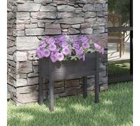Mandloder Pot de fleurs gris 70 x 31 x 70 cm en pin massif, jardinière robuste pour jardin, plate-bande haute pour plantes, résistant aux intempéries, jardinière d'extérieur durable