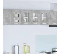 Mandloder Riga Lot de 2 armoires suspendues, en béton, gris, 60 x 31 x 40 cm, matériau dérivé du bois, durable, pour un rangement efficace de la cuisine