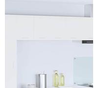 Mandloder Riga Lot de 2 armoires suspendues en bois avec portes - Blanc - 60 x 31 x 40 cm - Meuble de rangement polyvalent pour cuisine, garde-manger