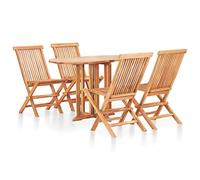 Mandloder Salon de jardin pliable en teck massif, résistant aux intempéries, pour balcon et terrasse, 120 x 70 x 75 cm, ensemble de meubles d'extérieur