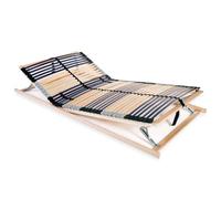 Mandloder Sommier à Lattes 120x200 cm, 42 Lattes en Bouleau, 7 Zones de Confort, Réglable Tête et Pied, Cadre en Hêtre Massif, pour Grand Lit Double