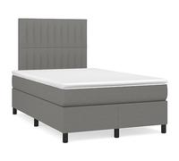 Mandloder Sommier à Lattes de Lit 120x190cm Gris Foncé en Tissu, Cadre Robuste avec Tête de Lit Réglable, Matelas Ressorts Ensachés et Surmatelas Confortable