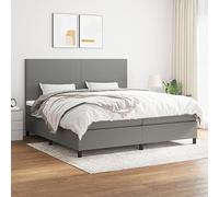 Mandloder Sommier à Lattes de Lit 200x200cm avec Matelas à Ressorts Ensachés, Tête de Lit Réglable, Tissu Gris Foncé Durable, Support Moyen-Dur, Ensemble Confort Complet