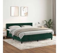 Mandloder Sommier à Lattes Lit Double 160x200cm Velours Vert Foncé avec Matelas Ressorts Ensachés et Surmatelas Mousse, Tête de Lit Réglable Confort Optimal