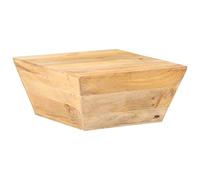 Mandloder Table basse en forme de V 66 x 66 x 30 cm, bois massif de mangue, finition naturelle, prête à l'emploi, pour salon, grain de bois unique