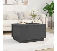 Mandloder Table basse grise 60 x 50 x 35 cm en pin massif avec plateau de levage, espace de rangement, cadre stable, pour salon, style rustique