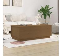 Mandloder Table basse marron miel 100 x 50 x 35 cm en pin massif avec plateau de levage et espace de rangement, pour salon, style ferme rustique, construction durable
