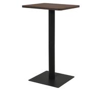 Mandloder Table de bistrot en frêne foncé 60 x 60 x 107 cm, table de bar carrée pour 2 personnes, table haute moderne en panneau de particules mélaminé et acier, table à manger haute pour cuisine