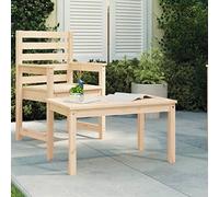 Mandloder Table de jardin en pin massif - 82,5 x 50,5 x 45 cm - Non traité - Pour jardin, terrasse et balcon - Meuble d'extérieur robuste pour des heures de convivialité