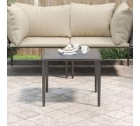 Mandloder Table de jardin - Gris - 48 x 48 x 37 cm - En acier robuste - Table d'appoint modulaire pour balcon, terrasse et jardin - Polyvalente - Charge maximale : 110 kg
