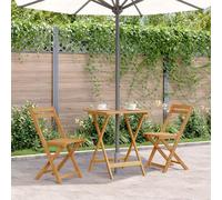 Mandloder Table de jardin pliante 60 x 60 x 75 cm - Bois massif d'acacia - Finition huile naturelle - Résistant aux intempéries - Peu encombrant - Pour balcon, terrasse, jardin, meubles d'extérieur