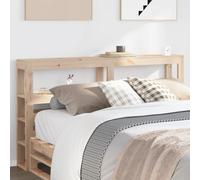 Mandloder Tête de lit autoportante avec étagères 160 cm en pin massif pour chambre à coucher, espace de rangement peu encombrant, bois naturel non traité, 166 x 19 x 82 cm
