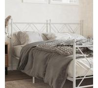 Mandloder Tête de lit en métal blanc 150 cm pour cadre de lit, design en acier robuste, tête durable, idéale comme dossier dans la chambre à coucher, montage facile