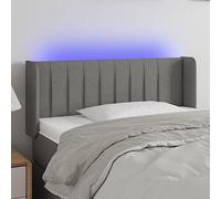 Mandloder Tête de lit LED gris foncé, 83 x 16 x 78/88 cm, rembourrage en tissu avec éclairage LED USB, hauteur réglable, pour chambre à coucher, lecture confortable et regarder la télévision