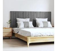 Mandloder Tête de lit murale grise 166 x 3 x 60 cm en pin massif - Coussin de dossier de lit élégant pour montage mural - Panneau mural de protection pour lit de chambre à coucher