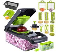 Mandoline 16-en-1 - Coupe-Légumes Multifonction avec Lames Interchangeables, Râpe, Trancheuse, Éminceur, Hachoir et Accessoires de Sécurité - Idéale pour Fruits, Légumes, Salades et Plus