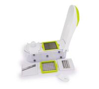 Mandoline Coupe-Légume Cheffinger Multifonction avec 4 Lames et Bac de Récupération Blanc