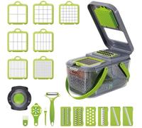 Mandoline Coupe-Légumes - Multifonction - 22 en 1 - 8 Lames Remplaçables - Trancheur et Hachoir