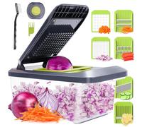Mandoline Cuisine Coupe Legumes Multifonctions - Mandoline Professionnelle Cuisine avec 6 Lames, Julienne de Légumes Coupée en Dés Manuel