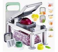 VEVOR Mandoline Cuisine Hachoir à Légumes Coupe Légumes Tout-en-un avec 9 Lames en Acier Inoxydable et Récipient, Râpe à Fromage, Coupe Oignons et Pommes de Terre, Gadgets de Cuisine Hachage Rapide