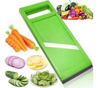 Mandoline Cuisine,Mandoline Multifonctions Coupe-légumes Trancheuse Manuelle à Chips avec Lame en Acier Inoxydable pour Pomme,Terre Carottes,Oignon,Concombre(Vert)