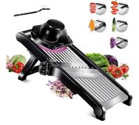 Mandoline Cuisine Professionnelle, Coupe Legumes Multifonctions en Inox avec Epaisseur de Tranche Réglable, Mandoline de Cuisine Japonaise pour Julienne avec Protège Main