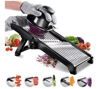 Mandoline de Cuisine Acier Inoxydable Multifonction réglable 4 Modes, Machine à raper- mandoline pour légumes Fruits