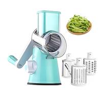 Mandoline de Cuisine Manuelle,Coupe Legumes Multifonctions avec 3 Lames de Tambour Détachables,Rape Carottes Manuel Rapées Rapeuse Decoupe Pour Trancher Couper Râper Rape Legume (bleu)