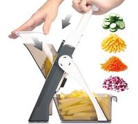 Mandoline de Cuisine Safety Slicer Manuelle Multifonction Tous Coupe Légumes Lame en acier inoxydable, Julienne, Cubes, Fcou ODIPIE