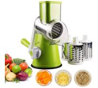 MANDOLINE - EMINCEUR - COUPE-ALIMENT Trancheuse à Légumes Coupeur Râpe Hachoir avec 3 Lames Cylindriques en Acier Ioxydable