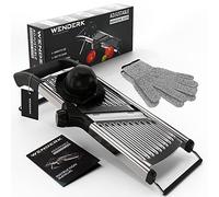 Mandoline inox réglable pour cuisine professionnelle - Gants anti-coupures