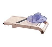 Benriner - Mandoline Japonaise Premium 120 mm + Poussoir de sécurité - ABS + INOX - Tranche Fruits et Légumes et Réalise Frites et Juliennes - 3 Lames Interchangeables