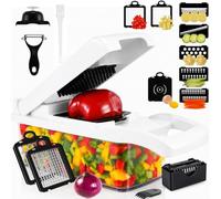 Mandoline multifonction 10 en 1 avec 10 lames interchangeables, râpe universelle pour pommes de terre, oignons, fruits et fromage, julienne et oignons