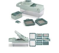 Mandoline Multifonction 8 Lames Interchangeables En Acier Inoxydable Pour Râper Finement À Grossièrement, Trancher, Émincer, Hacher