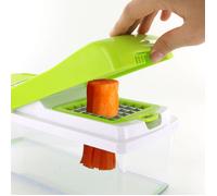 Mandoline Multifonction - COOK CONCEPT - 5en1 - Bac de Récupération - Vert et Blanc