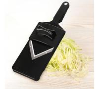 Mandoline Multilames Lame V, Trancheuse en Acier, Trancheuse à Julienne avec Râpe de Protection, Cadre en Plastique pour Trancher et Râper Efficacement et Uniformément Les Fruits et Légumes