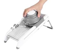 Mandoline Trancheuse pour Cuisine, Râpe à Fromage Réglable en Acier Inoxydable Trancheuse à Légumes Manuelle avec 4 Lames Réglables pour Pomme de Terre, Tomate, Légume, Oignon