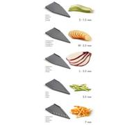 Mandoline universelle Slice-V, 5 inserts, gris
