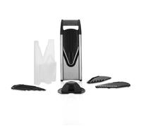 Mandoline V6 Hobel EL - Coupe - légume & Fruit Professionnel en Tranche Fine + Poussoir de sécurté - Noir