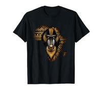 Mandrill Face Carte de l'Afrique Racines africaines tribales T-Shirt