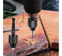 Mandrin à changement rapide avec tige hexagonale, adaptateur universel sans clé pour tournevis à percussion, outils électriques et projets DIY (noir)