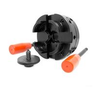 Mandrin à trois mâchoires de 4 pouces auto-centrant pour mini tour en métal Mandrin de serrage 1-8 TPI Filetage pour le travail du bois Mini mandrin avec mâchoires rondes 38-68 mm Plage de serrage
