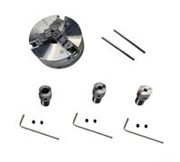 Mandrin à trois mâchoires, tour manuel en alliage auto-centrage avec boulons de montage pour mini machine-outil meulage accessoire professionnel de travail des métaux (mandrin + tige de 5 mm)