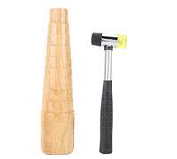 Mandrin de bracelet de bâton de fabrication de bracelet, ensemble d'outils de fabrication de bijoux avec marteau, bâton de mandrin de bracelet en plastique en métal en bois pour