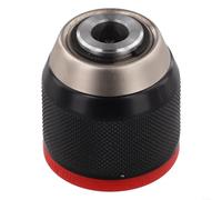 Mandrin de perceuse à cliquet autobloquant en métal 10 mm avec filetage 3/8 24UNF pour perceuses manuelles et perceuses électriques compatible avec une large gamme d'embouts (rouge)