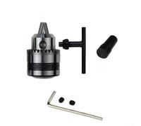 Mandrin de perceuse avec clé pour fraiseuse CNC, tour, perceuse - Plage de serrage de 1,5 à 10 mm, adaptateur de tige conique B12, métal (arbre de mandrin 6 mm)